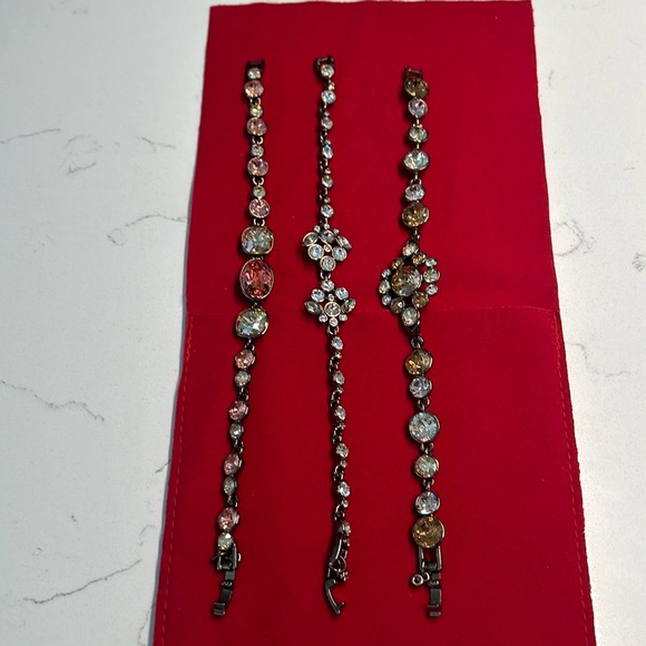 Givenchy Bracelets (3). Champagne , rose , topaz and Clear Crystals. - Picture 1 of 7